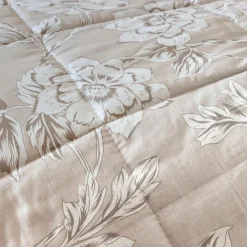 Couette imprimée et une taie d'oreiller coton (140 x 200 cm) Lara Beige