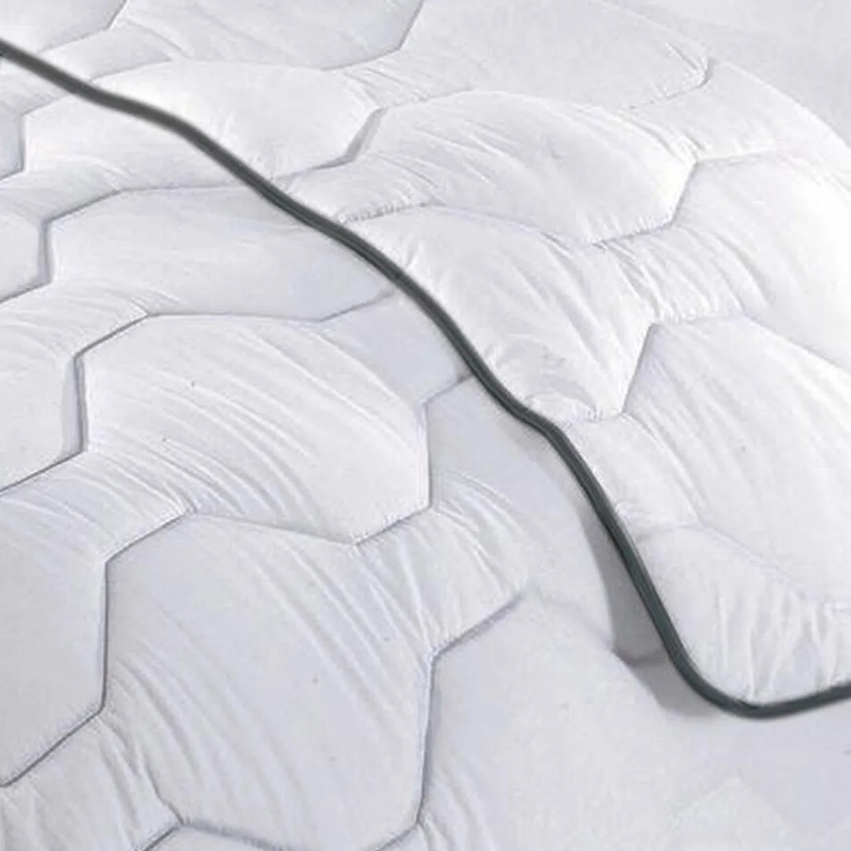 Couette très chaude enveloppe percale de coton (260 x 240 cm) Galaxie Blanche