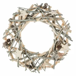 Couronne de Noël branchage (D30 cm) Bois Naturel