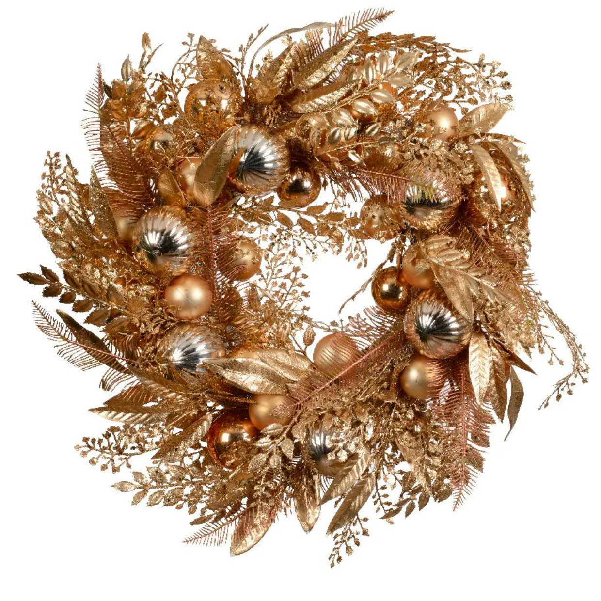Couronne de Noël (D50 cm) Majesty Or cuivré