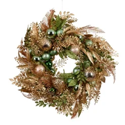 Couronne de Noël (D50 cm) Majesty Vert et doré