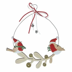Couronne de Noël déco (D22 cm) Oiseaux enchantés