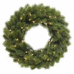 Couronne de Noël lumineuse (D40 cm) Manitoba Blanc chaud