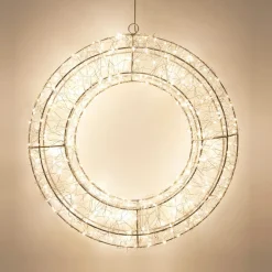 Couronne de Noël lumineuse 500 micro LED (D38 cm) Star Light Argent et blanc froid