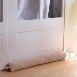 Coussin bas de porte coton recyclé (80 x 8 cm) Dune Beige