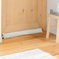 Coussin bas de porte flanelle (80 x 10 cm) Flanela Ecru