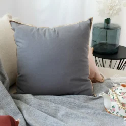 Coussin carré coton (40 cm) Harmony Gris