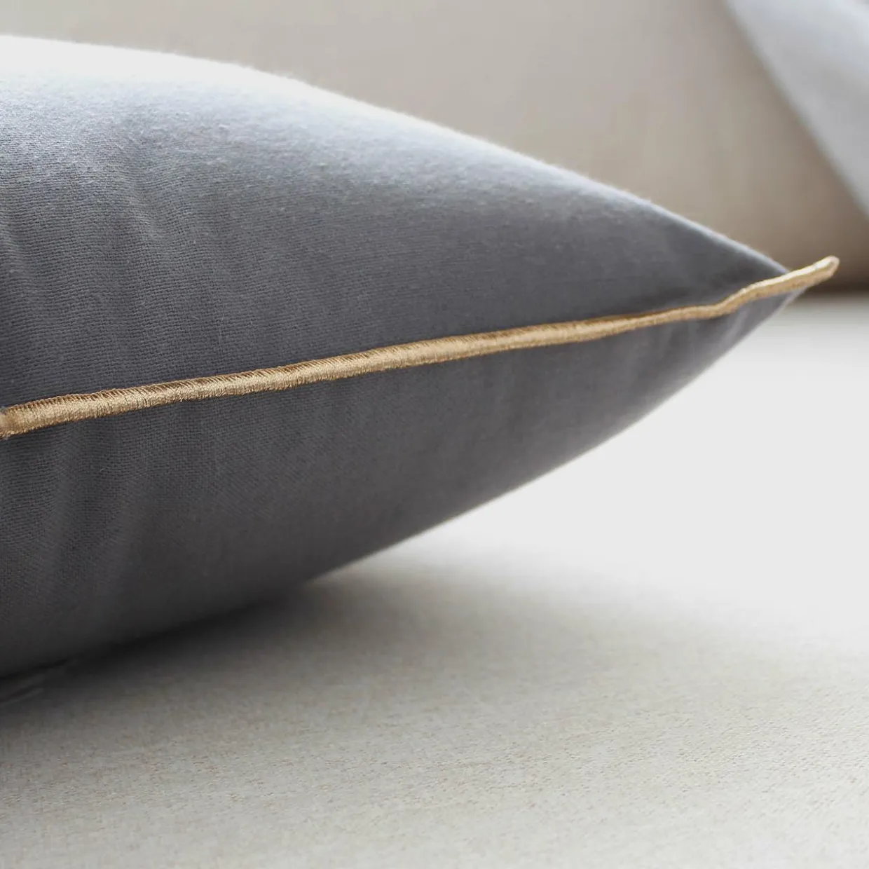 Coussin carré coton (40 cm) Harmony Gris