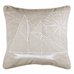 Coussin carré coton (40 cm) Yacht Gris