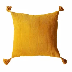 Coussin carré coton recyclé (40 x 40 cm) Bombay Jaune moutarde