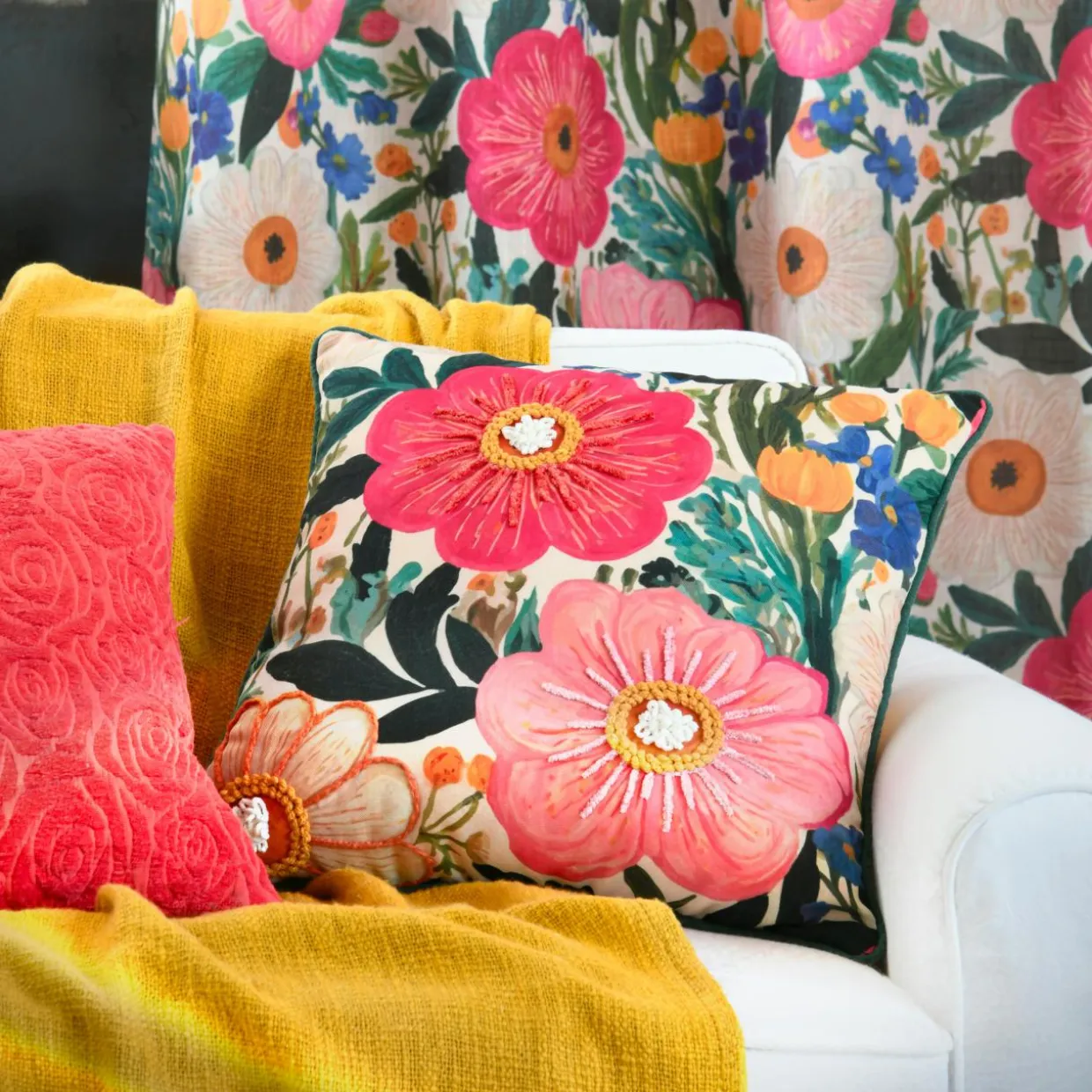 Coussin carré coton (45 x 45 cm) Betty Multicolore