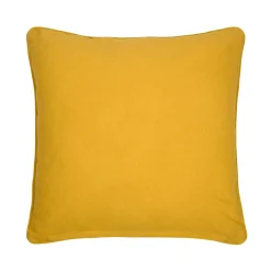 Coussin carré coton (50 x 50 cm) Emmy Jaune moutarde