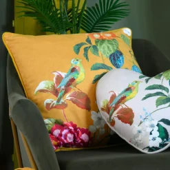 Coussin carré coton (50 x 50 cm) Emmy Jaune moutarde