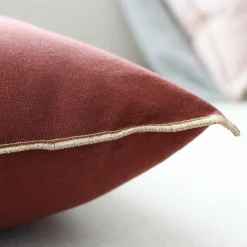 Coussin carré coton (40 x 40 cm) Harmony Rouge grenat