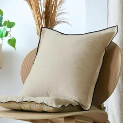 Coussin carré coton (45 x 45 cm) Helios Ecru