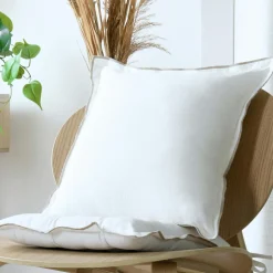 Coussin carré coton (45 x 45 cm) Helios Blanc