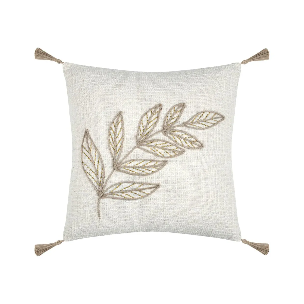 Coussin carré coton (40 x 40 cm) Hemera Ecru