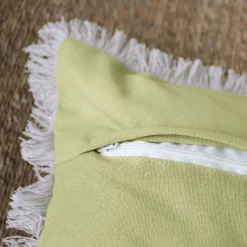 Coussin carré coton (40 x 40 cm) Herbier uni Vert tilleul