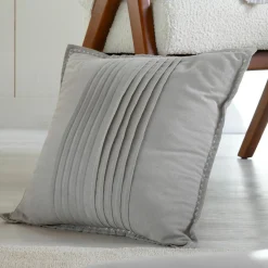Coussin carré coton (50 x 50 cm) Joséphine Gris clair