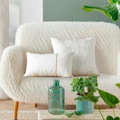 Coussin carré coton (45 x 45 cm) Maho Blanc