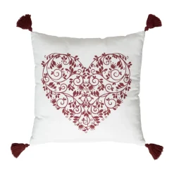 Coussin carré coton (40 x 40 cm) Megeve Rouge