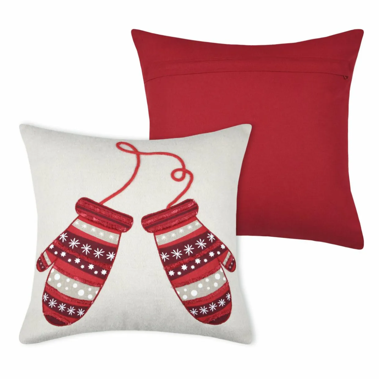 Coussin carré coton (40 x 40 cm) Megève Ecru