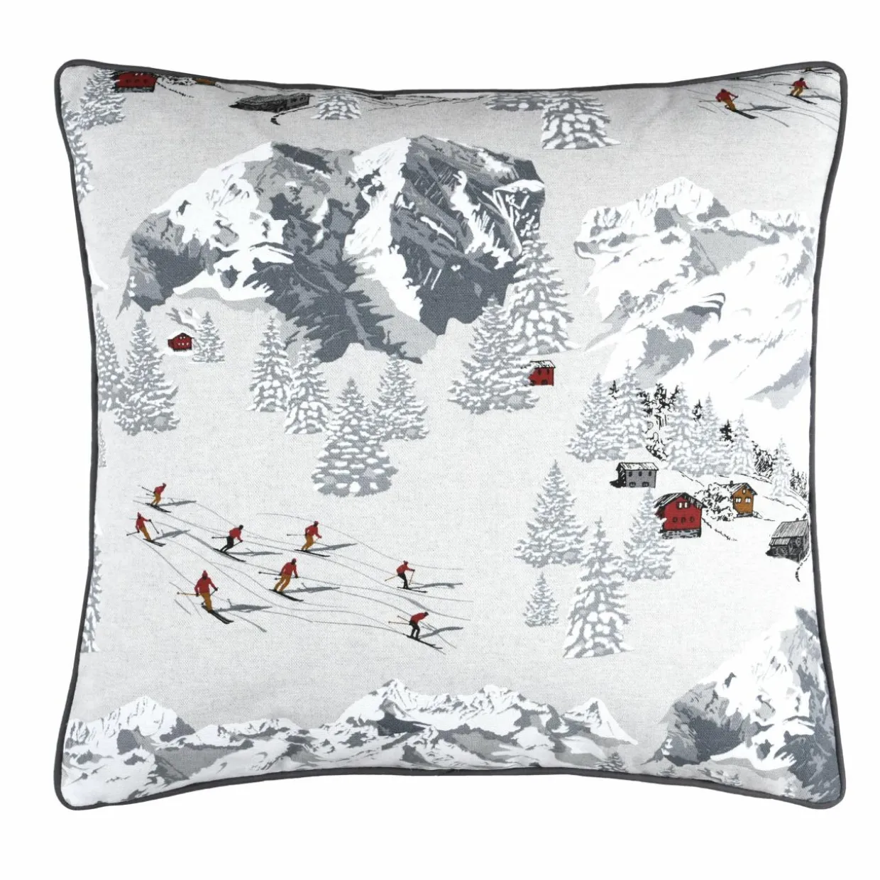 Coussin carré coton (50 x 50 cm) Meribel Gris