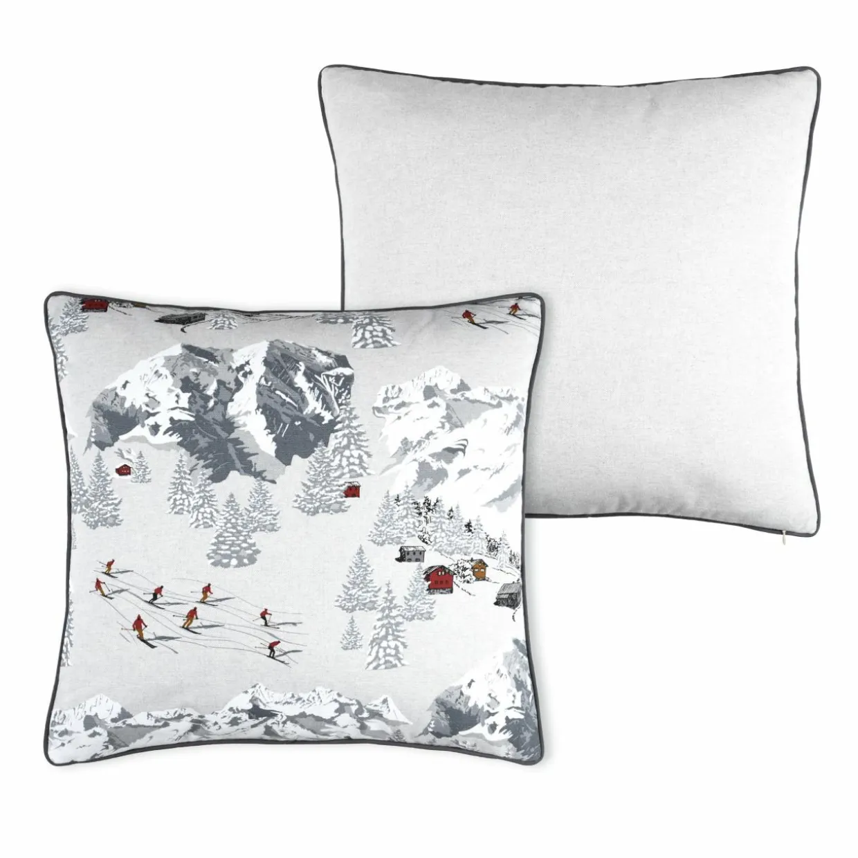 Coussin carré coton (50 x 50 cm) Meribel Gris