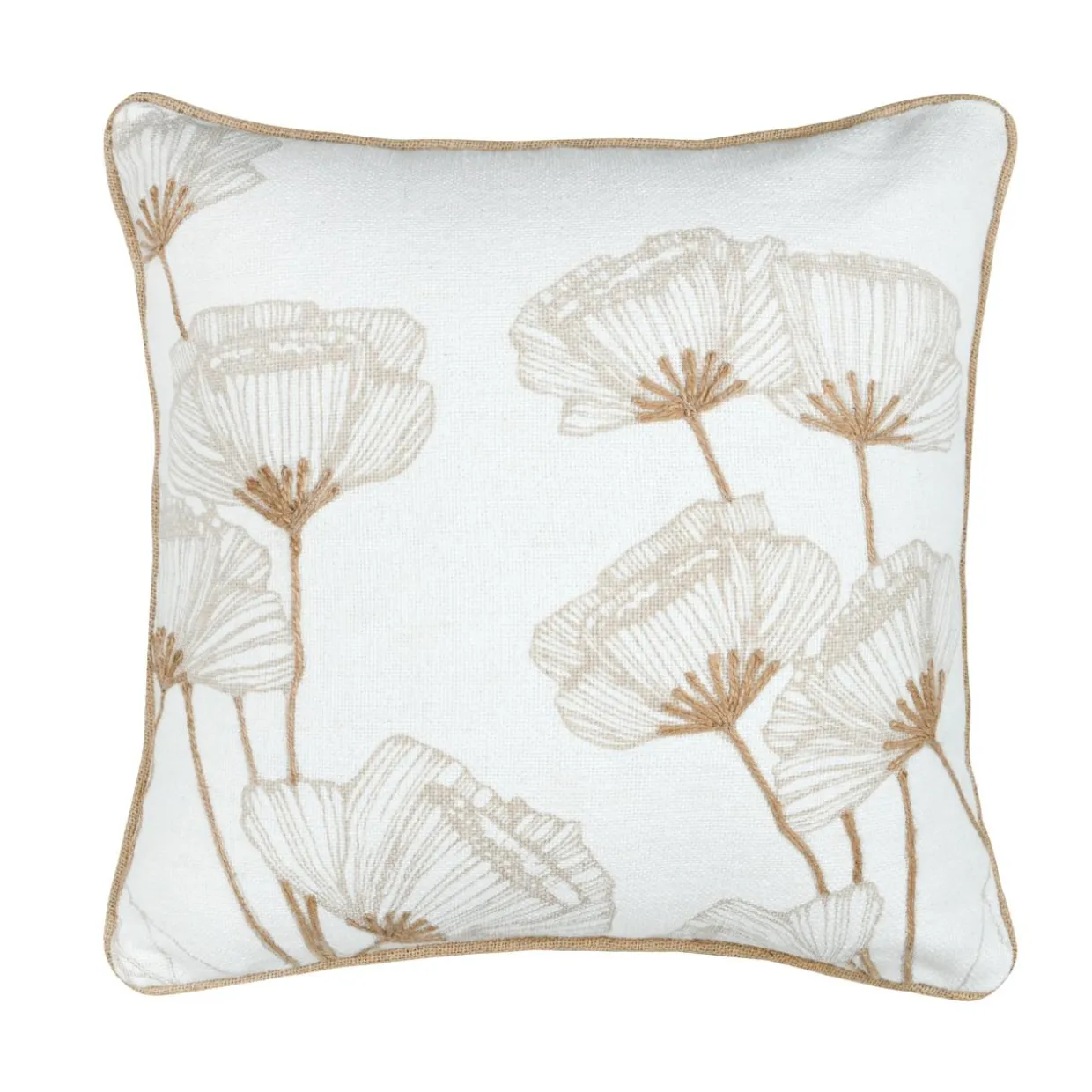 Coussin carré coton (45 x 45 cm) Oriana Ecru