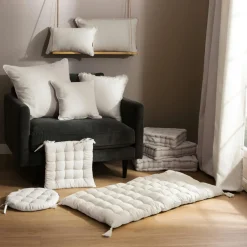 Coussin carré coton (60 x 60 cm) Pixel Beige