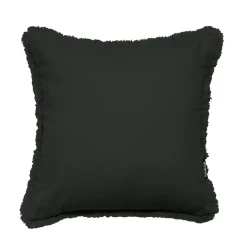 Coussin carré coton (45 x 45 cm) Pixel franges Noir