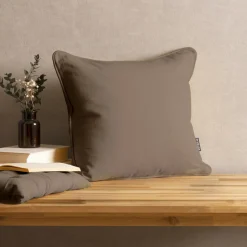 Coussin carré coton (40 x 40 cm) Pixel Taupe