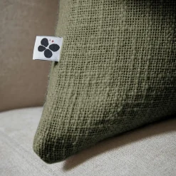 Coussin carré coton (60 x 60 cm) Sixtine Vert romarin