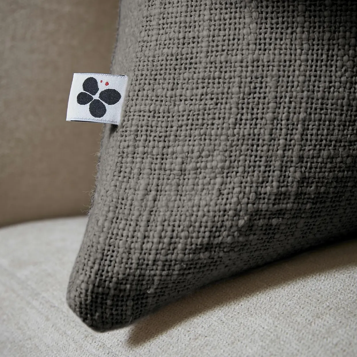 Coussin carré coton (60 x 60 cm) Sixtine Gris ardoise