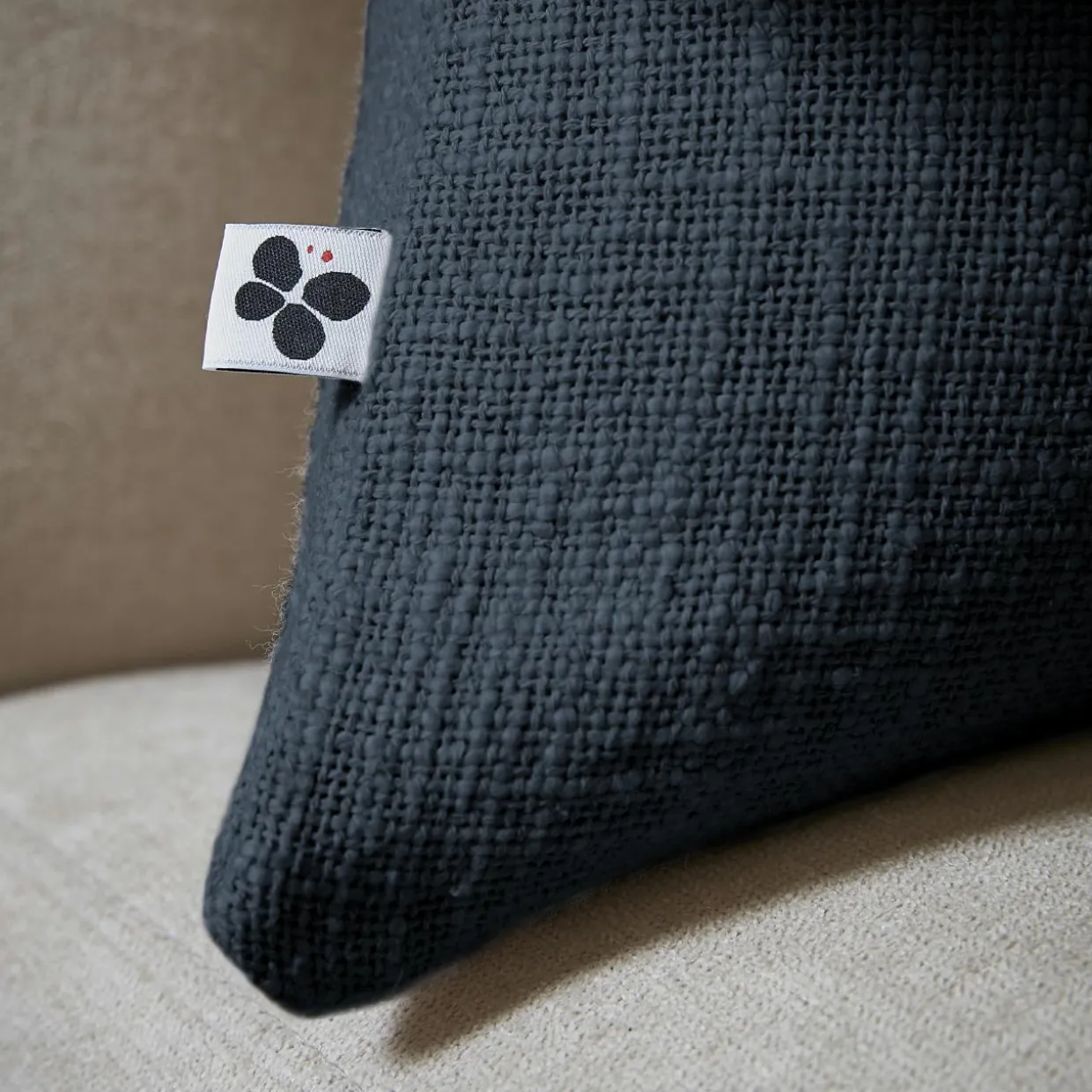 Coussin carré coton (60 x 60 cm) Sixtine Bleu nuit