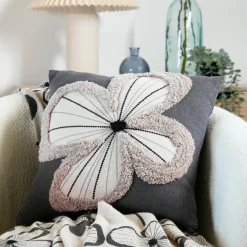 Coussin carré coton (40 x 40 cm) Tilda Gris ardoise