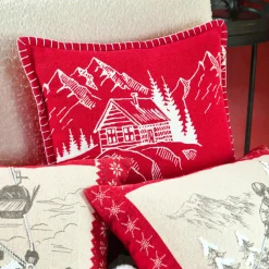 Coussin Carré Coton (45 x 45 cm) Villard Rouge