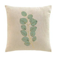 Coussin carré effet lin (45 x 45 cm) Eucalys Vert