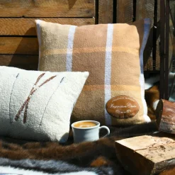 Coussin carré en coton (45 x 45 cm) Wildforest Camel