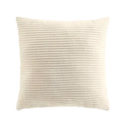 Coussin carré en flanelle relief (45 x 45 cm) Nils Ecru
