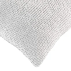 Coussin carré en velours chenille (45 x 45 cm) Leo Blanc