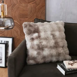 Coussin carré fausse fourrure (50 x 50 cm) Toronto Taupe