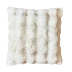 Coussin carré fausse fourrure (50 x 50 cm) Toronto Ivoire