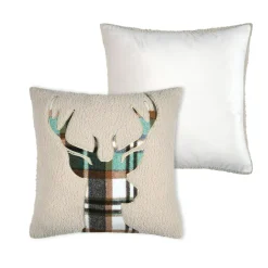 Coussin carré fausse fourrure (45 x 45 cm) Wildforest Vert