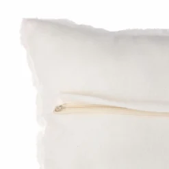 Coussin carré fausse fourrure (45 x 45 cm) Manoir Blanc