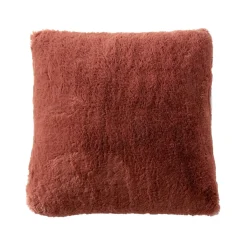 Coussin carré fausse fourrure (45 x 45 cm) Finn Terracotta