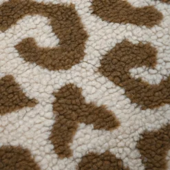 Coussin carré fausse fourrure léopard (45 x 45 cm) Fauves Beige