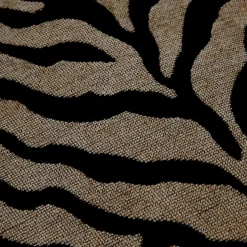Coussin carré fausse fourrure zébre (45 x 45 cm) Fauves Noir