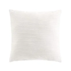 Coussin carré flanelle relief (45 x 45 cm) Nils Blanc