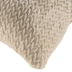 Coussin carré flanelle relief (45 x 45 cm) Flanela Beige